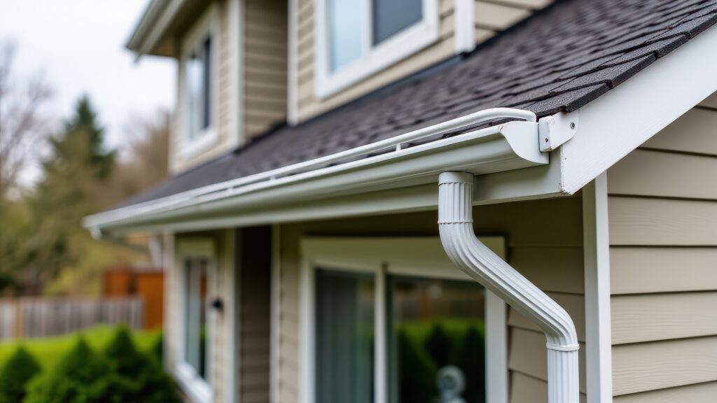 seamless gutters installed on a home